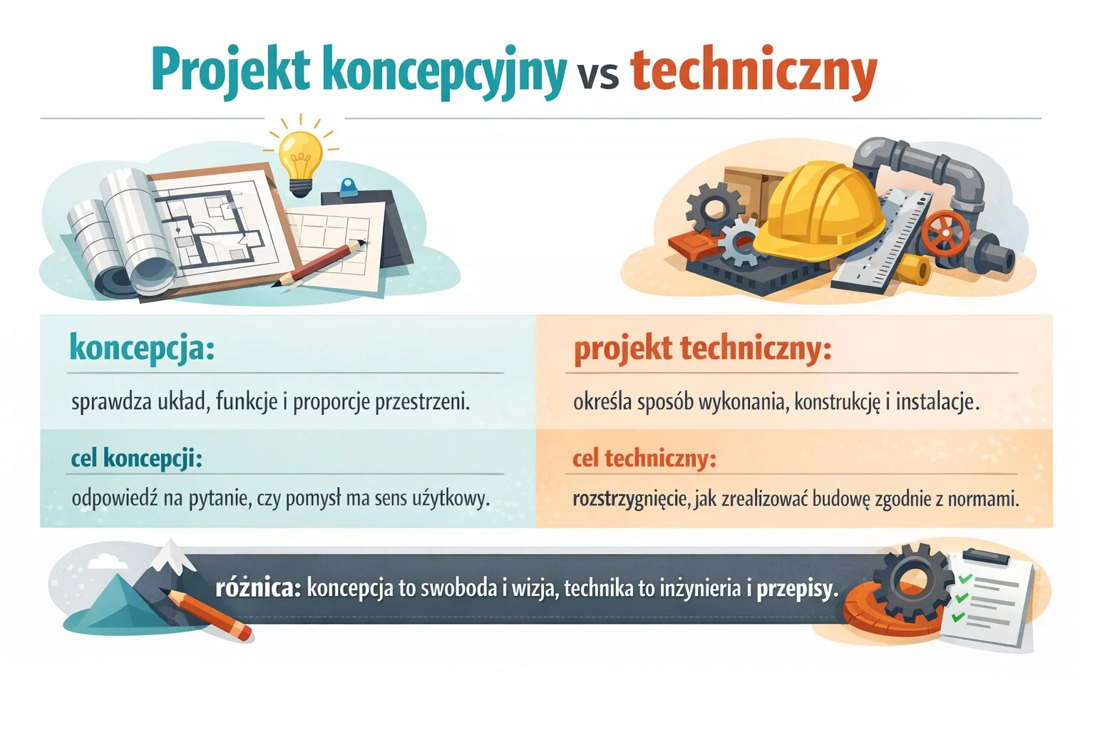 Projekt koncepcyjny vs techniczny